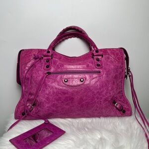 Balenciaga Classic City Bag – Hot Pink / Fuchsia + Black Hardware